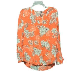 Elegant Floral Orange Blouse